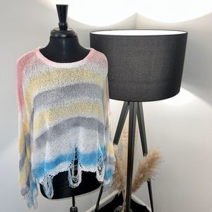 POL Sherbert Rainbow Rugged Lightweight Sweater